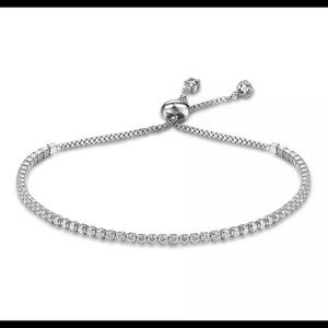 Adjustable rhinestone box link chain bracelet